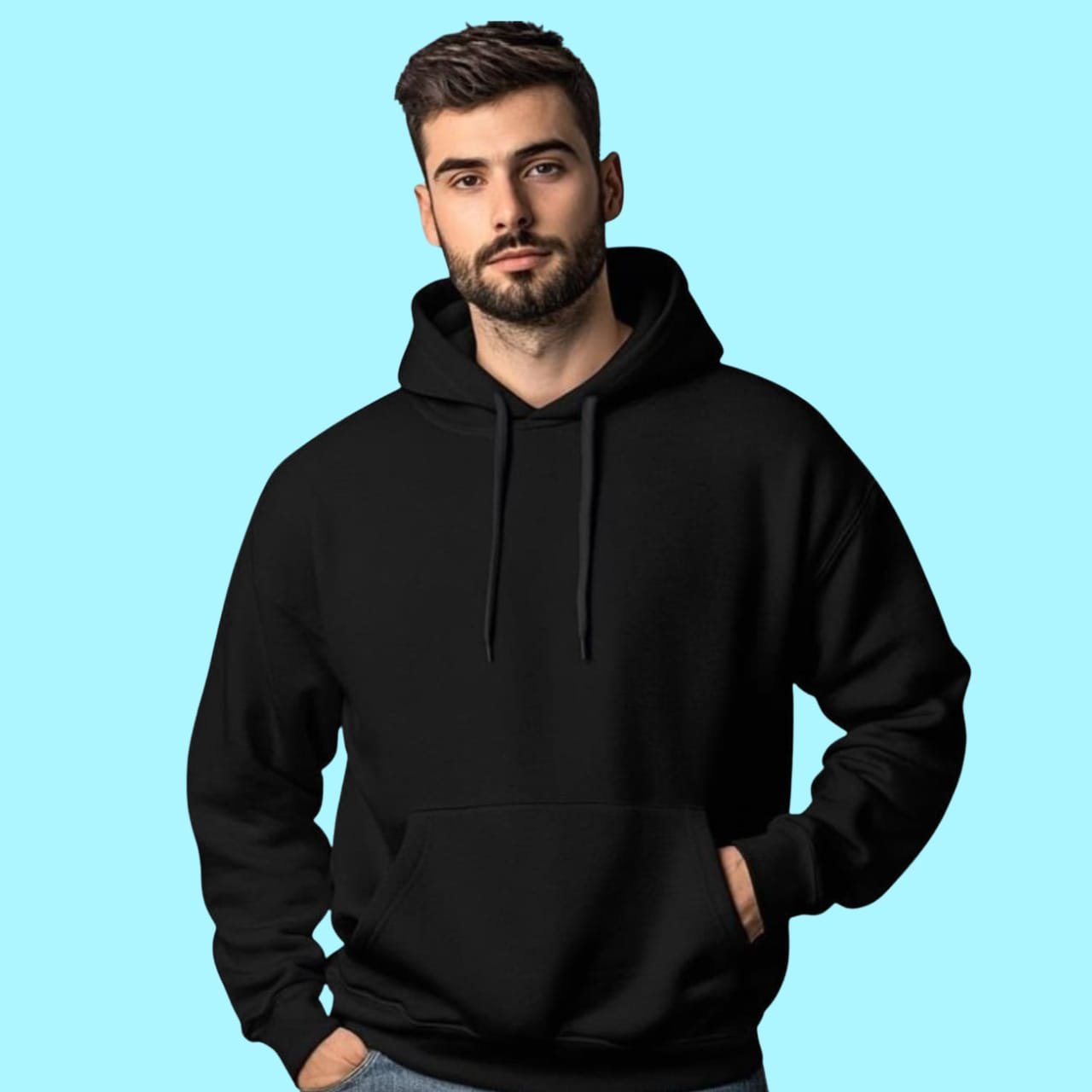 MENS BLACK HOODIE